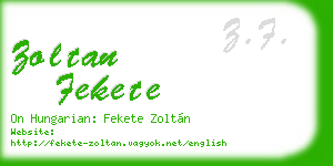zoltan fekete business card
