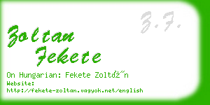 zoltan fekete business card